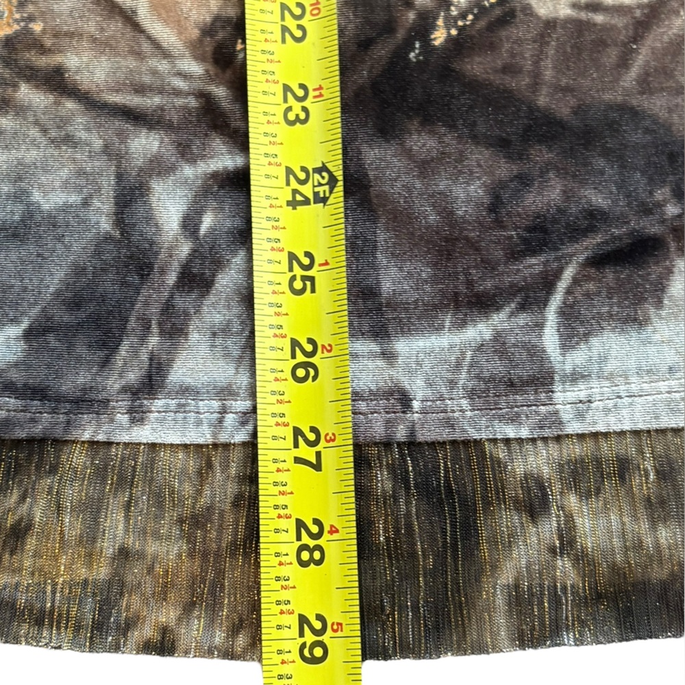 Chico's Multicolor Velvet Blouse Tunic Soft Metallic Olive Green Cream 3 - Picture 7 of 7